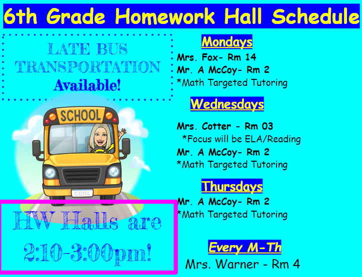 8th Grade Homework Hall Times