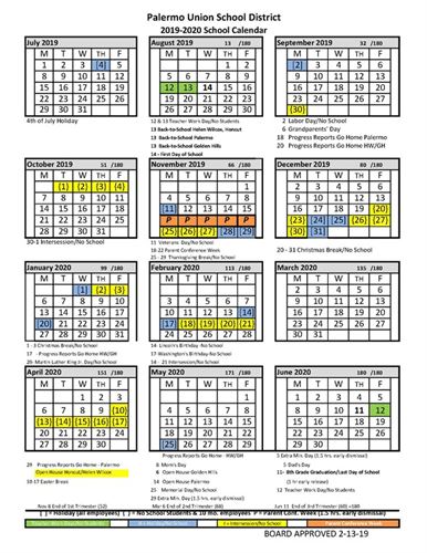 Palermo Middle School - District Calendar