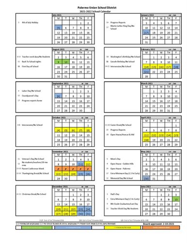 Palermo Middle School - District Calendar